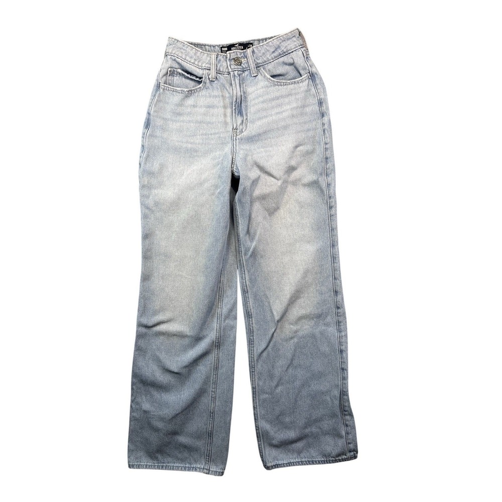 Hollister Co Ultra High Rise Baggy Denim‎ Blue Jeans Light Wash Womens Size 23R